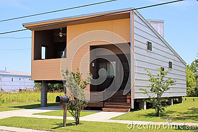 Katrina Reconstruction New Home in New Orleans, LA Editorial Stock Photo